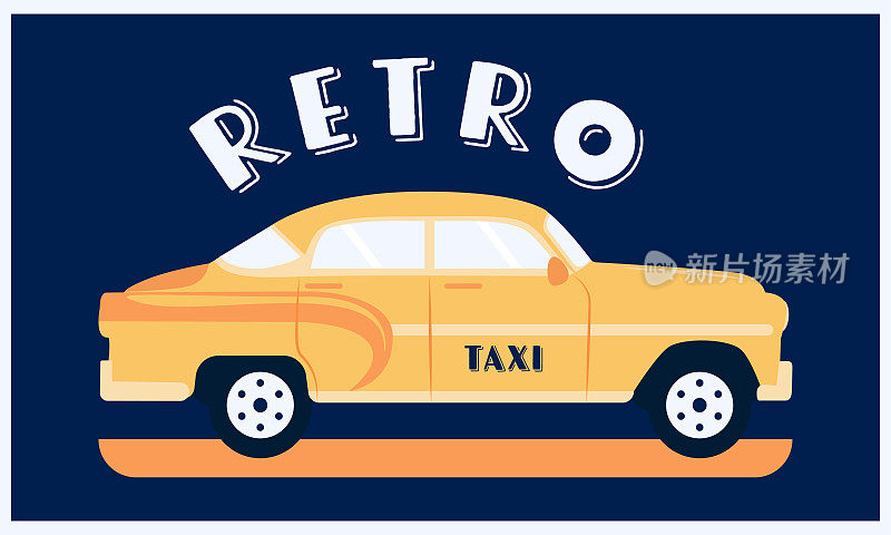 Retro taxi illustration
